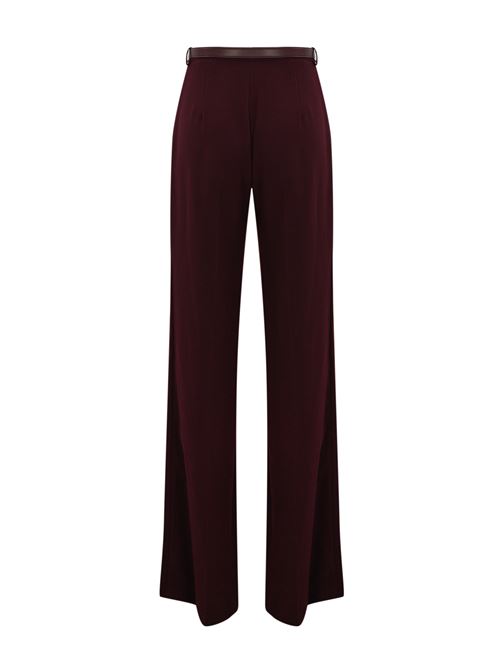 Pantalone palazzo in raso rouge noir Elisabetta Franchi | PA06147E2CG3